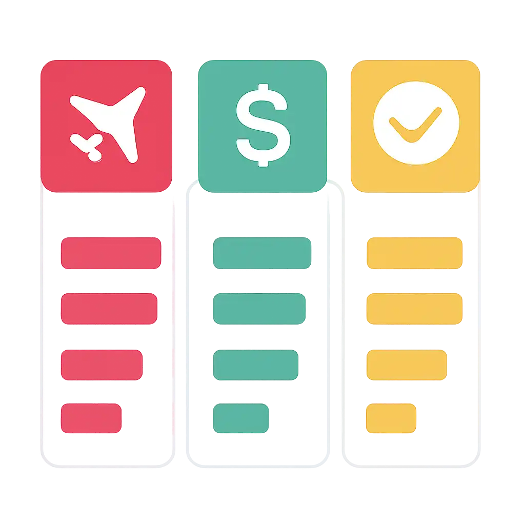 Infographic comparing options using coloured bars and icons only, no text or labels, flat design, Aviator Game