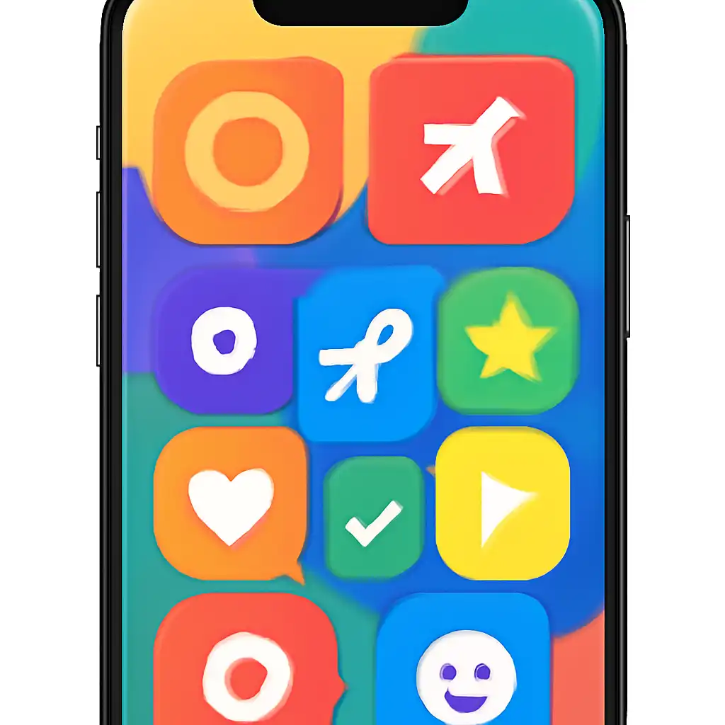 Smartphone shown from the front displaying a colourful flat layout of abstract game icons and rounded tiles (no text, no letters, no labels), How Crazy Time Works