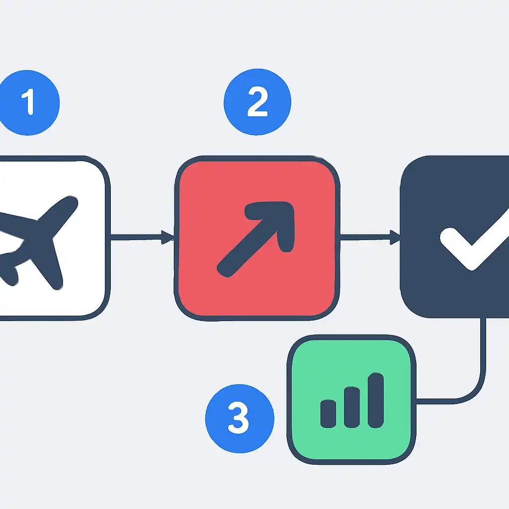 Annotated step diagram: aviator predictor process with numbered callouts